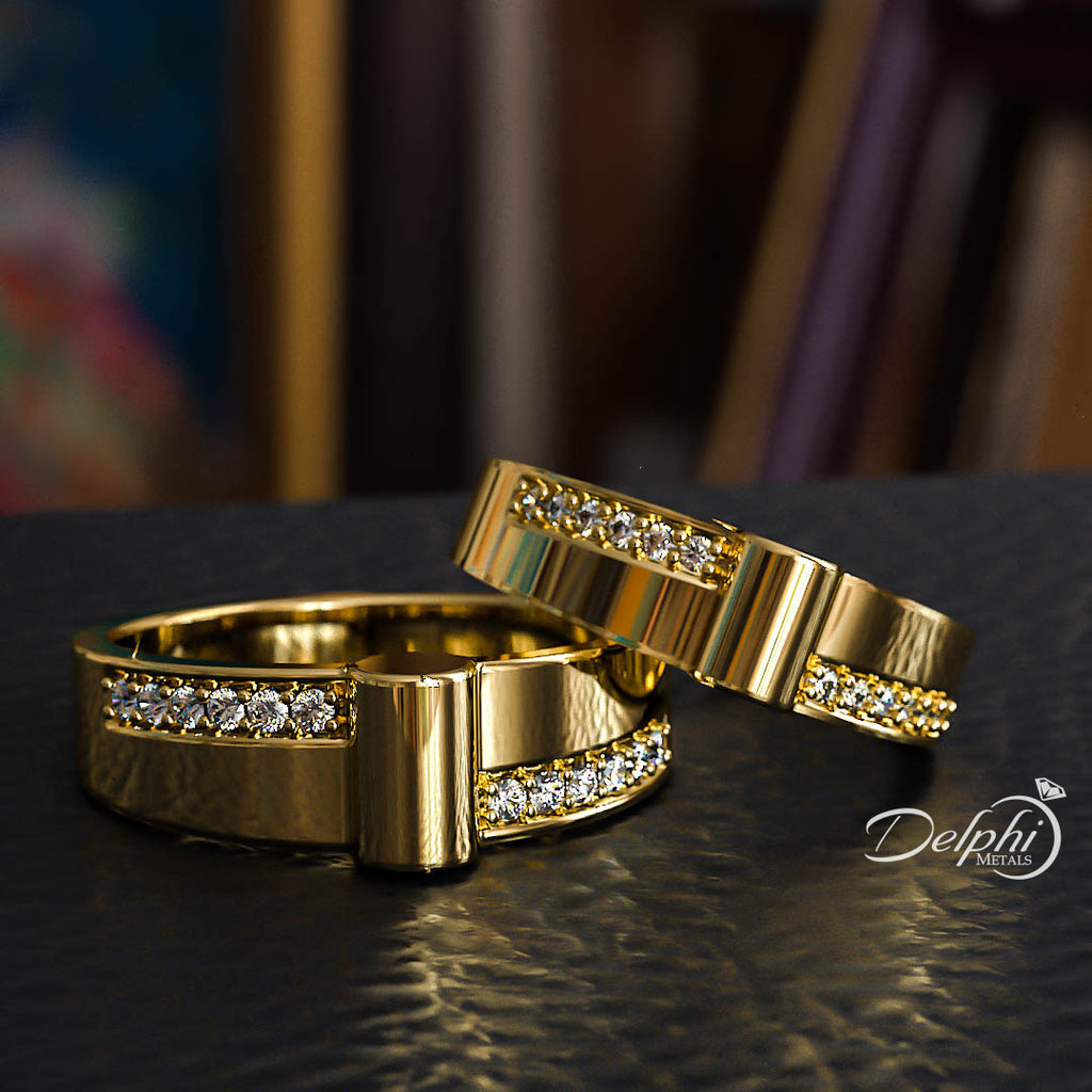 0.28ct Brilliant Diamond Gold Wedding Bands - 01BU01