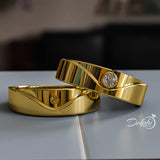 0.16ct Brilliant Diamond Gold His & Hers Wedding Bands - 01BU02