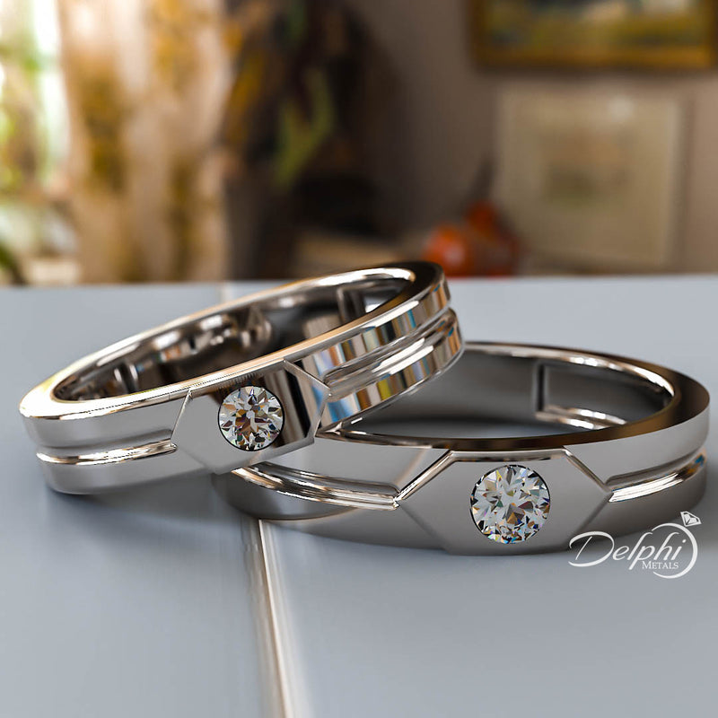 0.17ct Brilliant Diamond Gold His & Hers Wedding Band - 01BU04