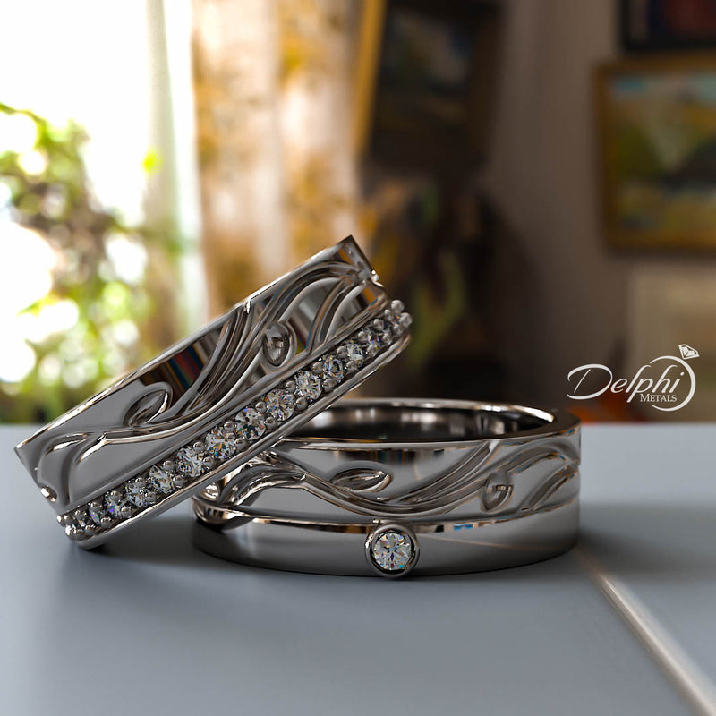 0.24ct Brilliant Diamond Gold His & Hers Wedding Band - 01BU07