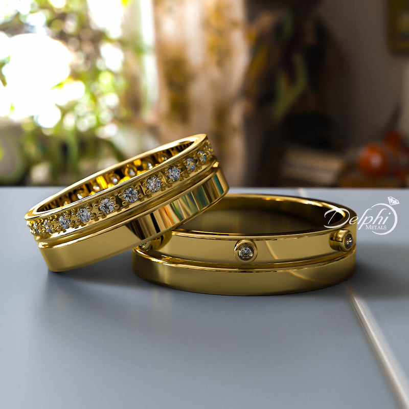 0.3ct Brilliant Diamond Gold His & Hers Wedding Band - 01BU09