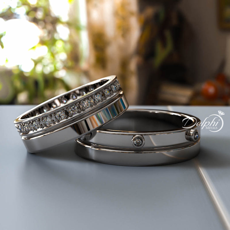 0.3ct Brilliant Diamond Gold His & Hers Wedding Band - 01BU09