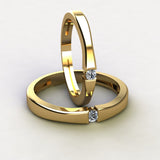 0.1ct Brilliant Cut Diamond Gold Wedding Bands - 01BU11