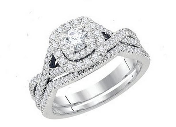 14k Gold with 0.95 CT Diamond Bridal Set - 01DS01