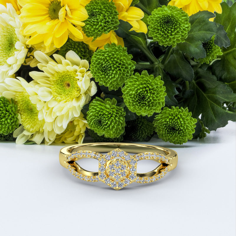 Gold Engagement Ring - 01DS04