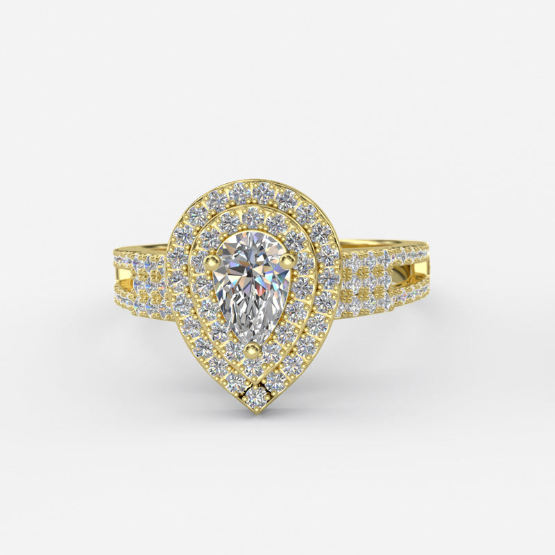 Pear Shaped Diamond Engagement Ring - 01GG42