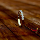 0.7ct Brilliant Diamond Half Eternity 14k Gold Band - 01MY01