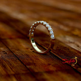 0.7ct Brilliant Diamond Half Eternity 14k Gold Band - 01MY01