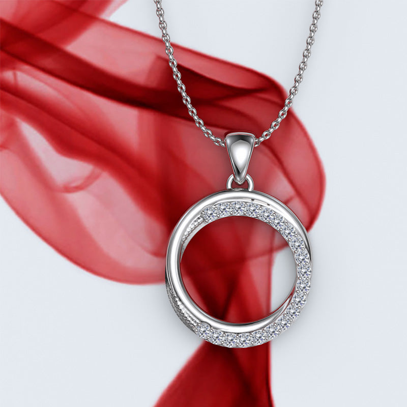 Diamond Circle Pendant Necklace - 01NN10