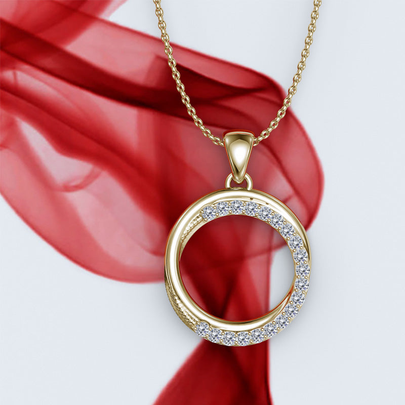 Diamond Circle Pendant Necklace - 01NN10
