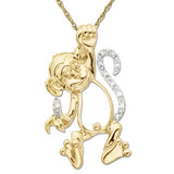 Yellow Gold Diamond Monkey w/ Banana Pendant