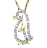 Yellow Gold Diamond Penguin Pendant