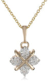 Yellow Gold Diamond Hugs and Kisses Pendant Necklace