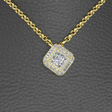 Princess Cut Diamond Pendant with Gold Chain - 01NN71
