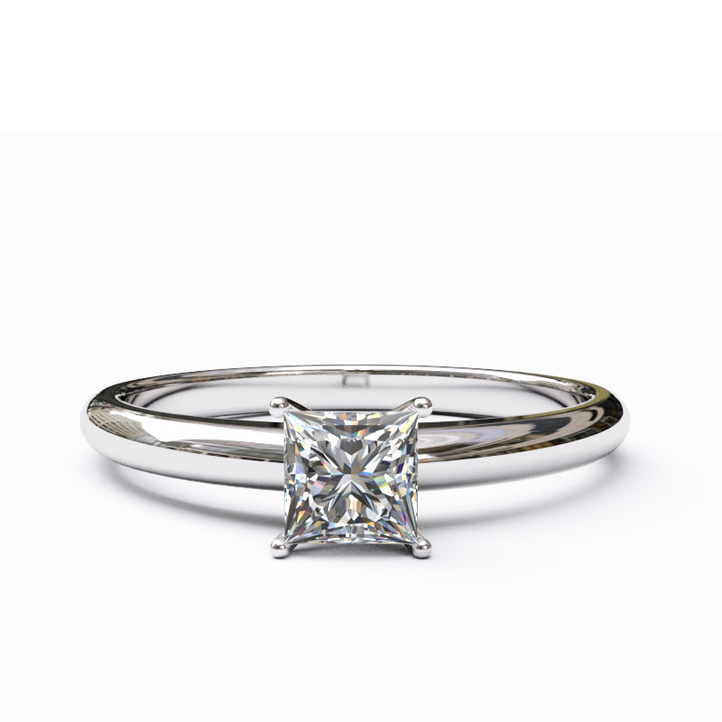Solitaire Gold Engagement with 0.35ct Princess Cut Diamond - 01SG03