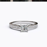 Solitaire Gold Engagement with 0.5ct Princess Cut Diamond - 01SG07