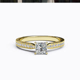Solitaire Gold Engagement with 0.5ct Princess Cut Diamond - 01SG07