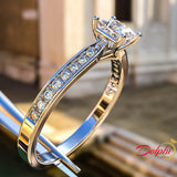 Solitaire Gold Engagement with 0.5ct Princess Cut Diamond - 01SG07