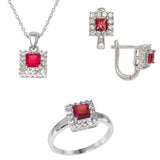 Created Ruby and Diamond Jewelry Set - 01SS28