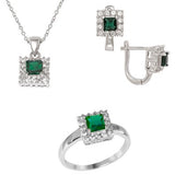 Created Emerald and Diamond Jewelry Set - 01SS29