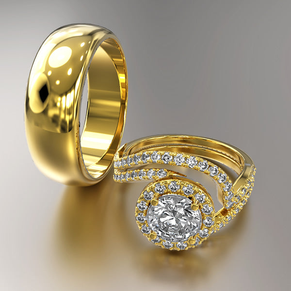 Gold Trio Wedding Set - 01TX25