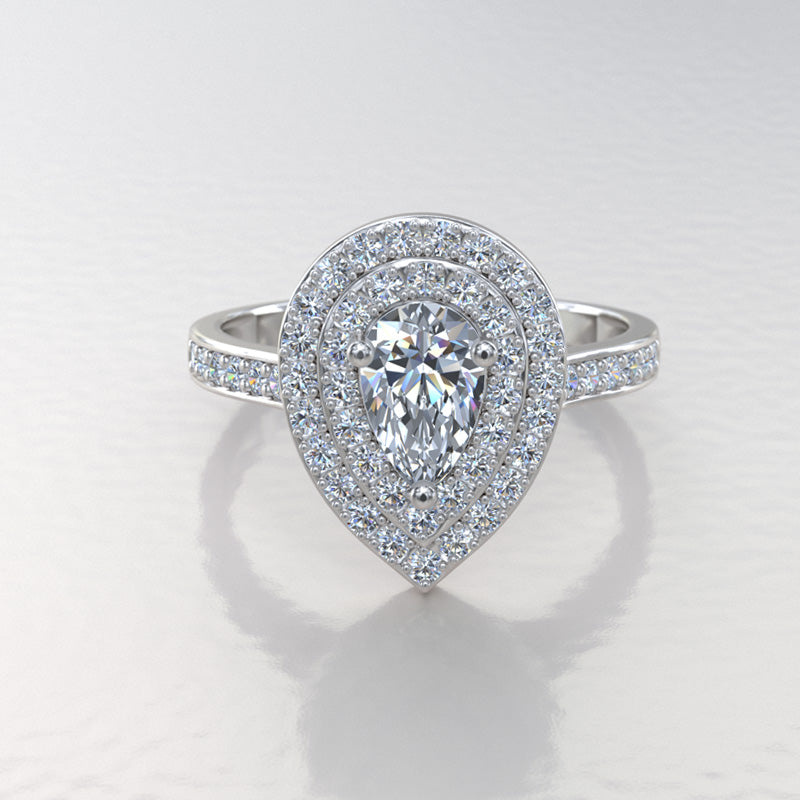 White Gold Engagement Ring - 01TX27