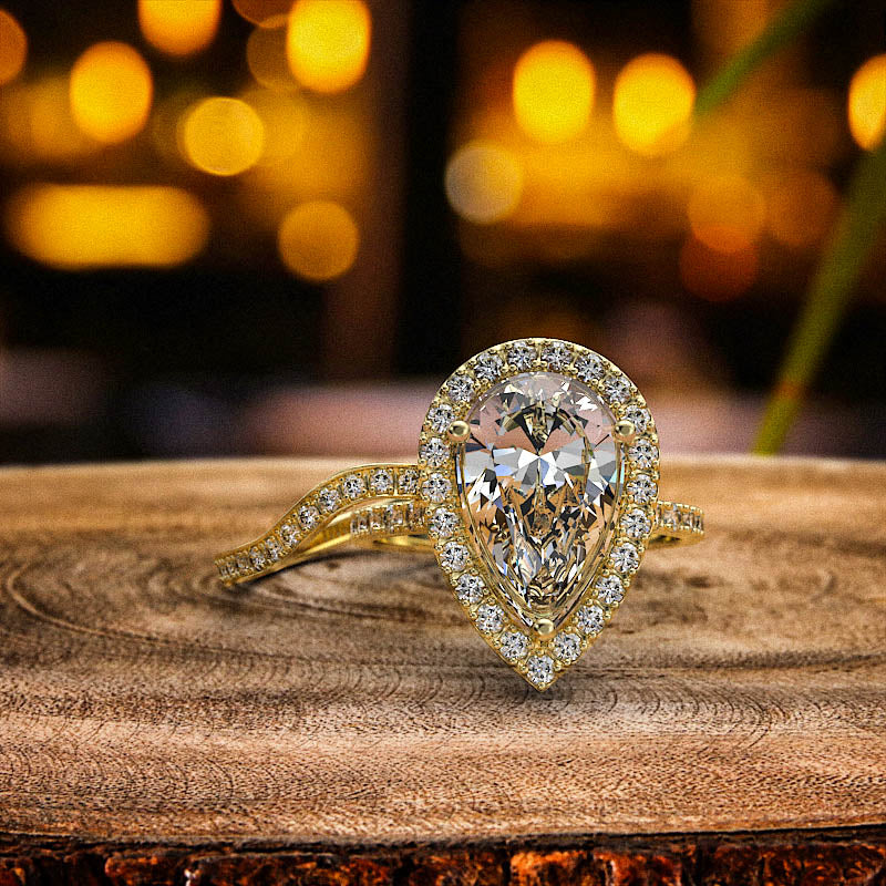Pear Cut Gold Bridal Set - 01TX29