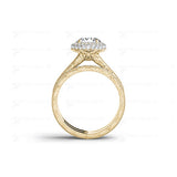 2.0ct Brilliant Diamond Halo Gold Bridal Set - 01US06