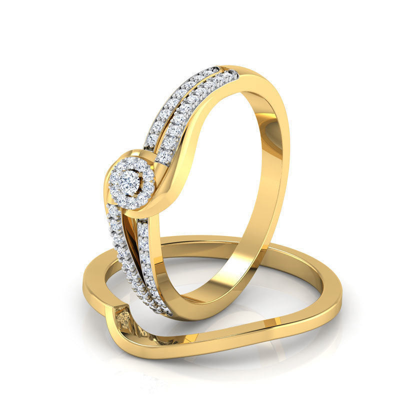 0.25ct Brilliant Cut Diamond Gold Bridal Set  - 01US08