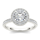 1.54ct Brilliant Cut Diamond Halo Gold Engagement Ring - 01US16