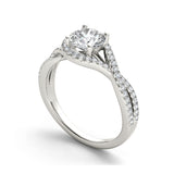 1.35ct Brilliant Cut Diamond Twist Gold Engagement Ring - 01US17