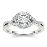 1.35ct Brilliant Cut Diamond Twist Gold Engagement Ring - 01US17