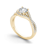 1.35ct Brilliant Cut Diamond Twist Gold Engagement Ring - 01US17