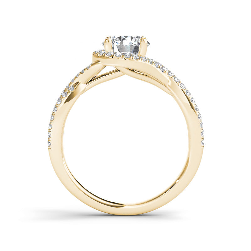 1.35ct Brilliant Cut Diamond Twist Gold Engagement Ring - 01US17