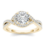 1.35ct Brilliant Cut Diamond Twist Gold Engagement Ring - 01US17