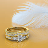 1.1ct Cushion Cut Diamond Gold Bridal Set - 01US28A