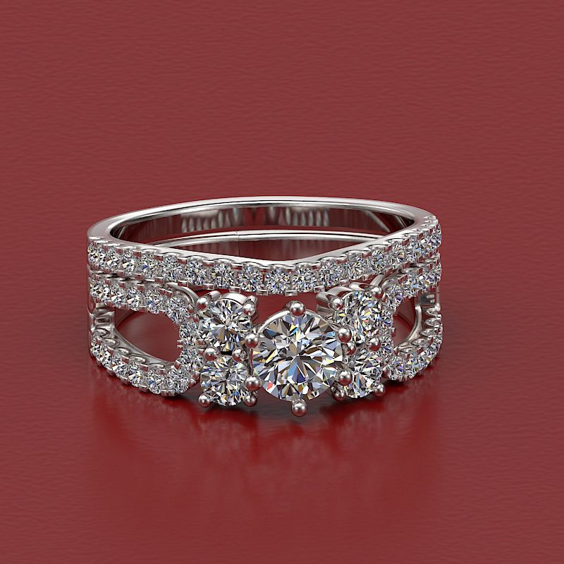 0.9ct Brilliant Diamond Gold Bridal Set - 01US40A