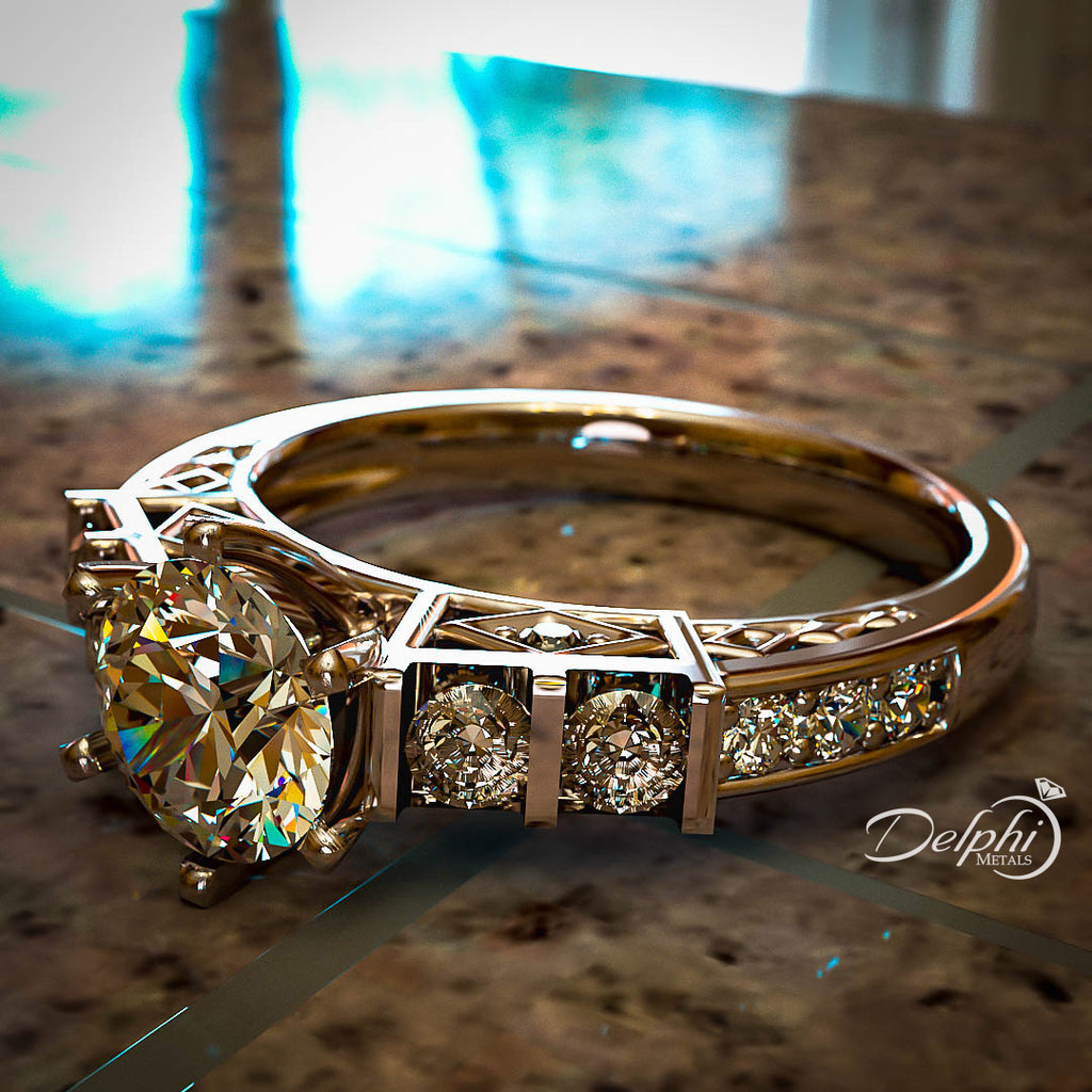 Brilliant Diamond Gold Engagement Ring 01US41 - Main Image