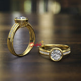 0.77ct Brilliant Diamond Gold Engagement Ring - 01US43