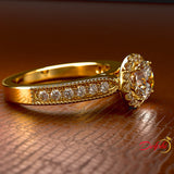 1.0ct Diamond Classic Halo Diamond Engagement Ring - 01US50
