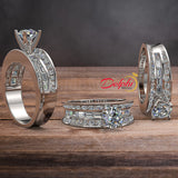 Round 1.97ct Brilliant Cut Engagement Ring with Wide Band - 01US58