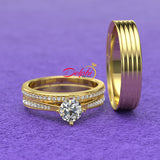 0.8ct Round Diamond Gold Complete Wedding Set - 01US60B