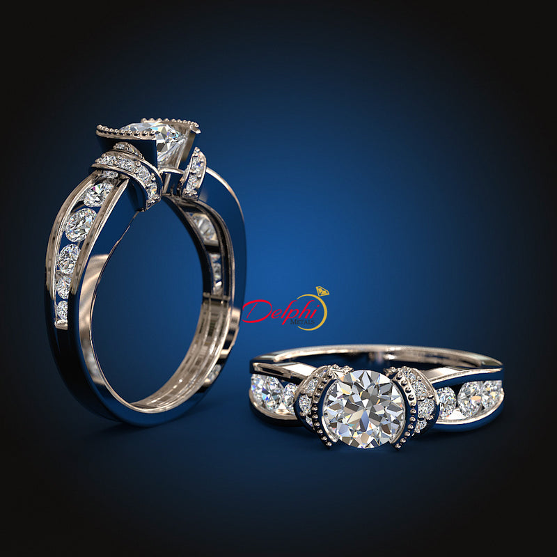 1.4ct Round Cut Gold Engagement Ring - 01US61