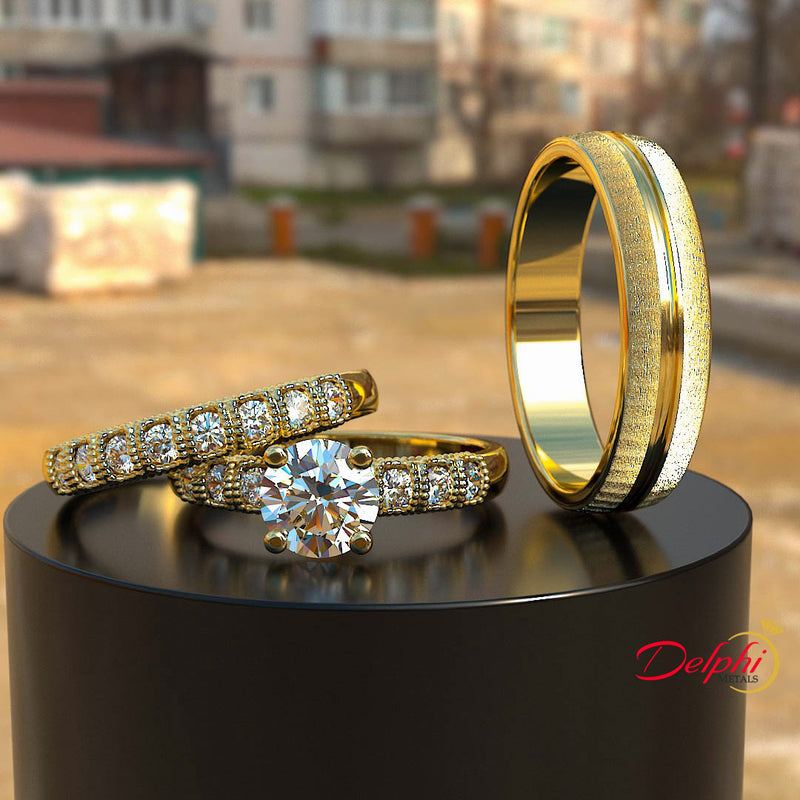 White Gold Complete Wedding Set - 01US73