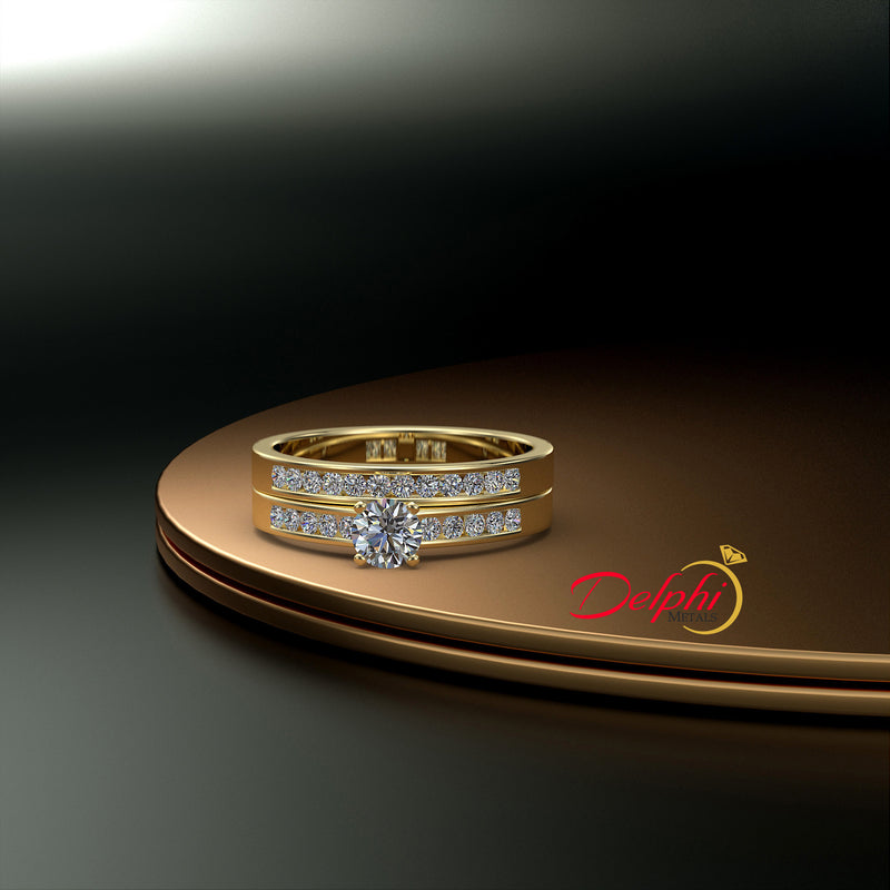 0.82ct Round Diamond Gold Bridal Wedding Ring - 01US78