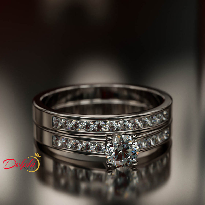 0.82ct Round Diamond Gold Bridal Wedding Ring - 01US78