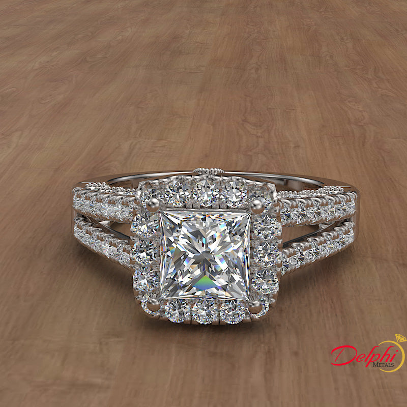 1.35ct Princess Cut Diamond Gold Engagement Ring - 01US94