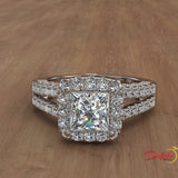 1.35ct Princess Cut Diamond Gold Engagement Ring - 01US94