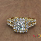 1.35ct Princess Cut Diamond Gold Engagement Ring - 01US94