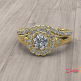 1.08ct Round Diamond Gold Bridal Set  - 01US96